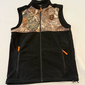 Ocean + Coast x Realtree Men's Fleece Hunting Vest Realtree Camo Black Brown Zip
